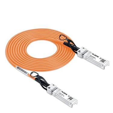 Imagem de Alwong Cabo de conexão direta (DAC) laranja 3m/9,84 pés 10G SFP+, cabo Twinax passivo, 10GBASE- SFP+ para conector SFP+, para Cisco SFP-H10GB-CU3M, Ubiquiti, Arista, D-Link, Mikrotik, Netgear, etc.