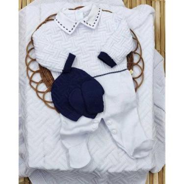 Imagem de Kit Completo de Saída de Maternidade em Tricô - Samy Baby, Branco