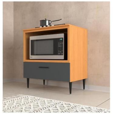 Imagem de Balcão cooktop para cozinha 1 porta 1 nicho para forno Angelin/Grafite