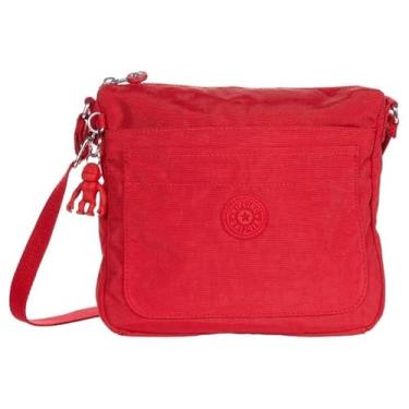 Imagem de Kipling Bolsa tiracolo feminina Sebastian, superleve, durável, bolsa de ombro, Vermelho Rouge, 9"L x 8.5"H x 1.75"D