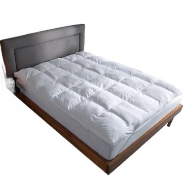 Imagem de Protetor De Colchão Pillow Top Cama Box Solteiro Casal Queen Ou King Tecido Macio Hiper Percal 400 Fios(branco,Queen)