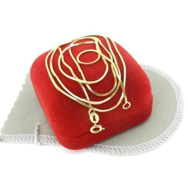 Imagem de Corrente Masculina 70Cm 1Mm Largura Folheada Ouro Cr176 - Wnbijouteria