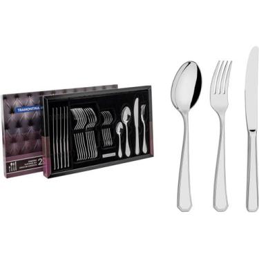 Imagem de Faqueiro Aço Inox 24 Peças Tramontina Kit Talheres Jantar