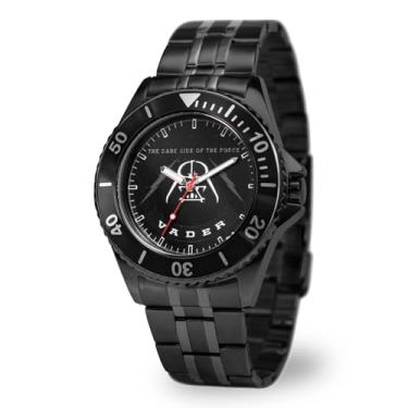 Imagem de Star Wars Relógio masculino Darth Vader Honor de aço inoxidável preto, bisel preto, pulseira de aço inoxidável preta, WDS001109, Preto
