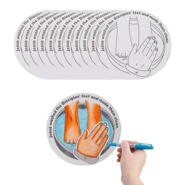 Imagem de Fun Express Kit de artesanato de cartolina Color Your Own Jesus Washing Feet de 23 cm - Faz 12