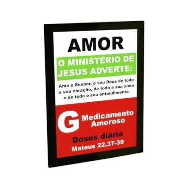 Imagem de Quadro Decorativo Religioso Medicamento Amor Jesus Cristo Poster Quarto Sala