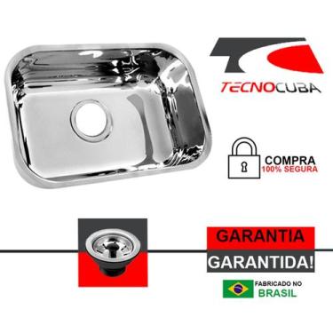Imagem de Cuba Cozinha Tecnocuba N1 Inox Alto Brilho 46x30x17 Válvula
