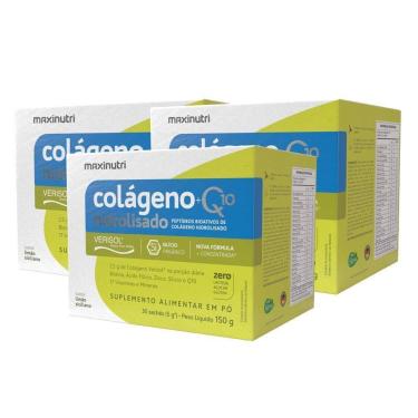 Imagem de Kit 3 Colágeno Verisol Sachês Limão Siciliano 30x5g + Q10 Maxinutri-Unissex