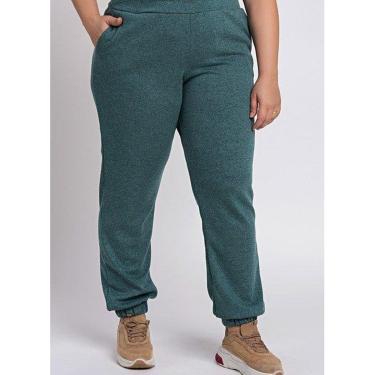 Imagem de Calça Feminina Plus Size Malha Tricot Lurex Bolsos Frente Elástico - Ki Beleza-Feminino