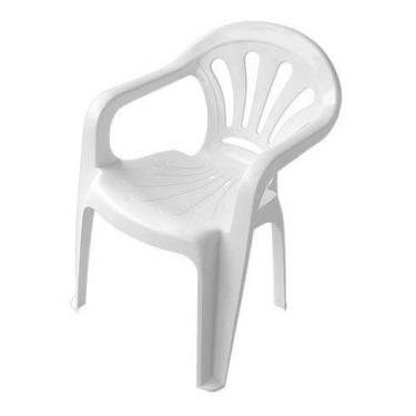 Imagem de Cadeira De Plástico Mod. Poltrona Bistrô Cor:Branco - JSN, Branco