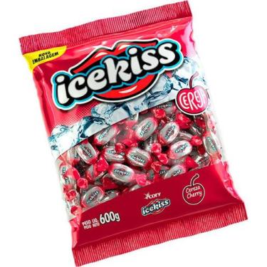 Imagem de Bala Icekiss Geladinha 600g Sabores Caixa com 12 Pacotes, Cereja