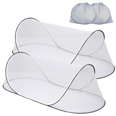 Imagem de Akiky Barraca mosquiteira portátil grande pop-up para cama, acampamento, viagem, exterior, 2 peças, rede dobrável, tenda de malha para adultos, quarto de bebê