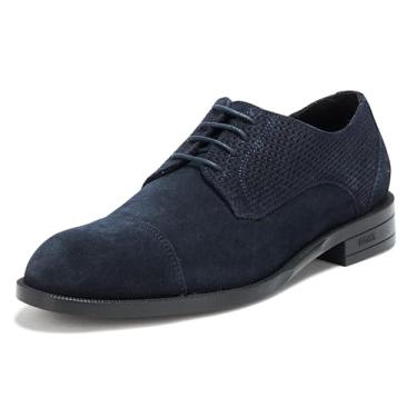 Imagem de BOSS Sapato social masculino de camurça Derby Oxford, Âncoras Aweigh Blue, 41
