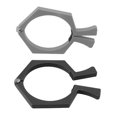 Imagem de KIMISS 2PCS Sublimation Cup Cramp - Ferramenta de Embalagem de Copo Não Deslizamento ABS para Copos de Sublimação de 20 Onças, Aderência Ajustável para Impressão Eficiente (Preto+cinza)