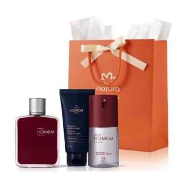 Imagem de Presente Natura Homem Sagaz Kit Masculino Deo Parfum Body Spray Shampo