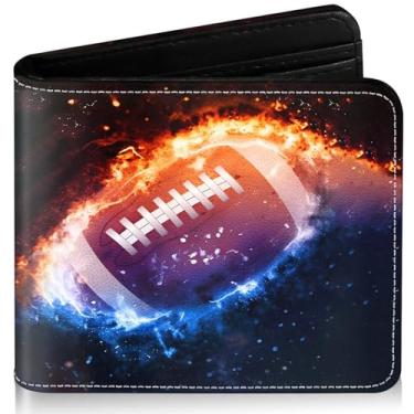 Imagem de ZHIMEBYE Carteira infantil para meninos de 8 a 10 anos, 9 a 12 anos, 11 a 15 anos, bloqueio de RFID, bolso para moedas, para adolescentes, jovens, presentes de aniversário e Natal, Futebol-céu