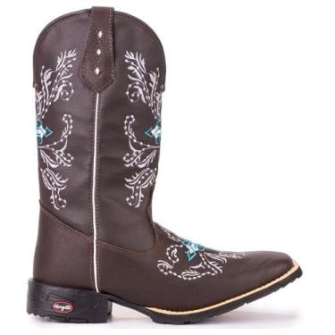 Imagem de Bota Botina Texana Unissex Cruzeta Azul marrom - Selaria Imperio, Marr