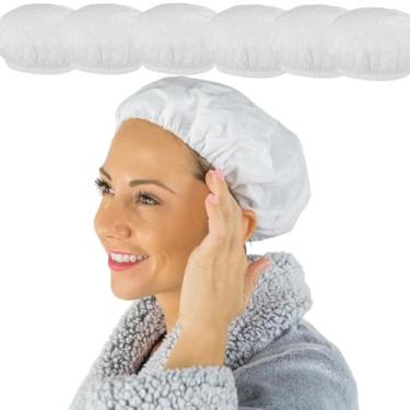 Imagem de Vive Tampa de Shampoo Sem Enxágue (6 Peças) - Toucas de Banho Macias com Condicionador - Lavagem e Cuidados com O Cabelo Sem Perfume - Descartável, Sem Água e para Micro-Ondas - Perfeito para Pós-Cirurgia, Idosos e Reabilitação