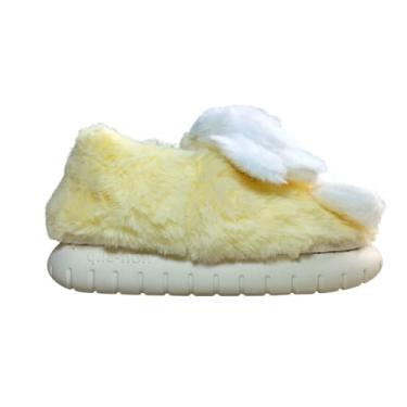 Imagem de Pantufa Infantil Peluciada Térmica Sola Alta Cachorrinho Bordado Pelo Felpuda Inverno Frio Intenso Grade Chinesa (Amarelo, BR, Criança de 4 a 8 anos, Numérico, 26)