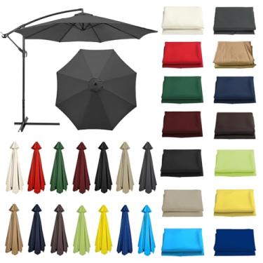 Imagem de Guarda-sol De Substituição Canopy 200cm 270cm 300cm 6.5ft 9ft 10ft Parasol Guarda-chuva Substituição Canopy Cover Poliéster 6arms 8 Braços Tecido De Substituiçã, Khaki, 6 ribs-2.7m(8.8ft)