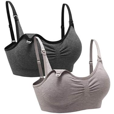 Imagem de Suekaphin Pacote com 2 sutiãs de maternidade para gestantes, amamentação, confortável, para dormir com extensores, Classificar Cc-d, P