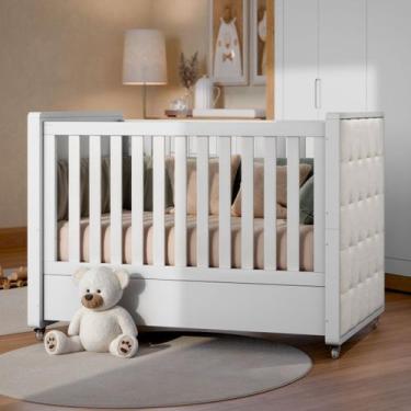 Imagem de Berço Tutto New Americano com Capitone Cor Branco Soft - Matic