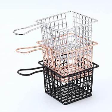 Imagem de AYNEFY Fryer Basket Iron Durable French Fry Solder Com Alça para Restaurante Casa de Comida Em Casa (Black S (300ml))