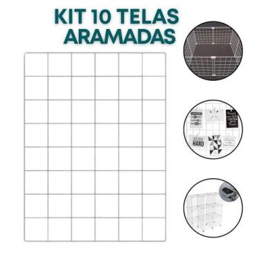 Imagem de Kit 10 Telas Aramada 30x40cm Exposição de Produtos Organização Loja Qu