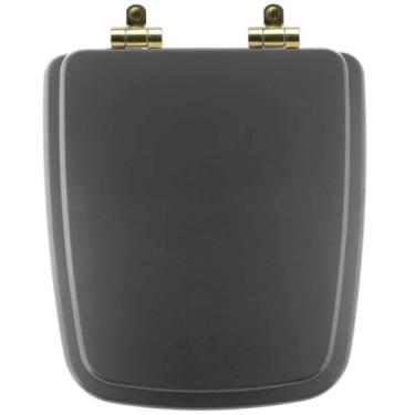 Imagem de Assento Sanitário Poliéster Soft Close Boss Onix (preto Fosco) para Vaso Incepa com Ferragem Dourada