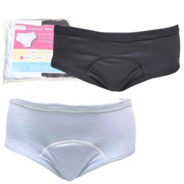 Imagem de Kit Calcinha Algodão Absorvente Segura Escape Xixi 2un Ch/Br - Minha E