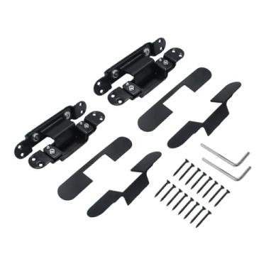 Imagem de Dobradiça de porta oculta de 16 cm/dobradiça invisível para porta silenciosa, dobradiça giratória de 110 graus, dobradiça ajustável de 3 vias, 6 x 1 x 1 (2, preto)
