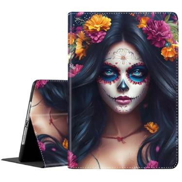 Imagem de Capa para Samsung Galaxy Tab S10 FE Plus 13,1 polegadas modelo 2025 (SM-X620/X626), capa fina dobrável com função despertar/hibernar automática para Samsung Galaxy Tab S10 FE Plus, Dia Mexicano da