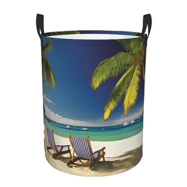 Imagem de Cadeiras de praia, palmeira, barcos, cesto de lavanderia, dobrável, impermeável, cesto de armazenamento de roupas com alças, pano Oxford, organizador de brinquedos, cesta para banheiro, lavanderia