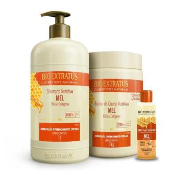Imagem de Kit Bio Extratus Mel Nutritivo Sh Máscara 1L/Kg Umectante