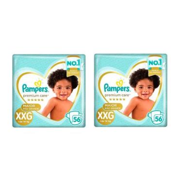 Imagem de Kit 2 Fralda Descartavel Pampers Premium Care Jumbo XXG 56 Unidades Ca