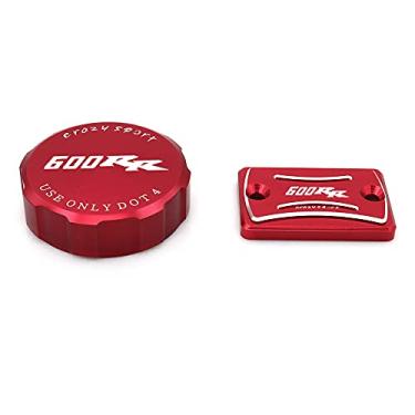 Imagem de crazy sport Tampa do reservatório de fluido dianteiro traseiro serve para Honda CBR600RR 600RR 2008-2021 Cilindro mestre de freio com logotipo, acessórios de motocicleta de alumínio CNC 2016 2015 2014