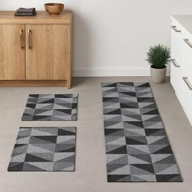 Imagem de Kit De Tapete E Passadeira Cozinha 3 Peças Antiderrapante - Lolijú Enx