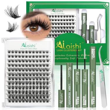 Imagem de Lash Clusters Kit, DIY 3D Cluster Extensiones de pestañas 10-18mm,144pcs Fluffy D Curl Soft Natural Lashes with Bond and Seal,Remover,Tweezers, -Natural Fake Cat Eye Wispy Individual Clusters（DFW02MIX1-5）