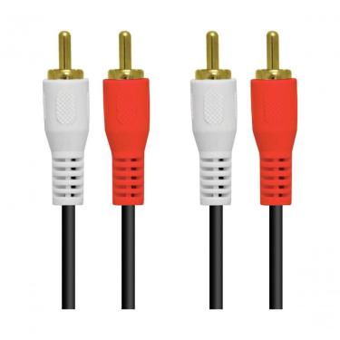 Imagem de Cabo 2 Rca X 2 Rca 1.5 Metros Com Conectores Dourado - 2rca-15g - Pc - 10