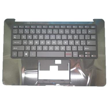 Imagem de Teclado portátil preto PalmRest&Grey para Positivo Motion Q232A Motion Plus Q432A H003-33 YMS-0075-B Brasil BR Red Mark Sem Touchpad