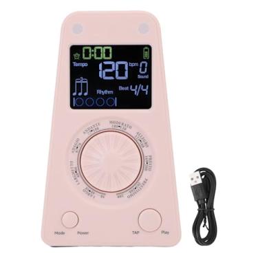 Imagem de Luqeeg Metrónomo Digital Versátil Seleção de Ritmos com Compatibilidade com Instrumentos Metrónomo Eletrônico com Alto-Falante Bt 10 Tons Afinador Teste de Velocidade Preciso (Rosa)