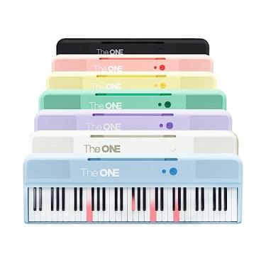 Imagem de The ONE Teclado inteligente COLOR 61 teclas, teclado de piano com 256 timbres, 64 polifonia, 2 alto-falantes, luzes LED integradas e aplicativos gratuitos (azul)