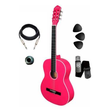 Imagem de Violão Elétrico Giannini Canhoto N14 Lh Estudante Nylon (PINK SATIN)