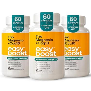 Imagem de Trio Magnésio Dimalato Quelato Taurato + Coenzima Q10 Easy Boost Kit 3x 60 capsulas total de 180 capsulas