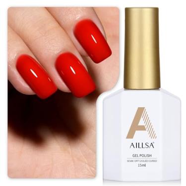 Imagem de AILLSA Esmalte de gel vermelho Hot Lady Gel polonês de maçã cor doce gelatina esmalte de longa duração Soak Off U V Nude gel para manicure em casa presentes de férias para mulheres 0,5 Fl Oz/GB11