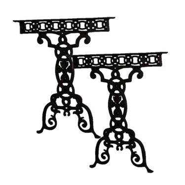 Imagem de Par Pé De Mesa Base Vila Rica Em Ferro Fundido 74X67Cm