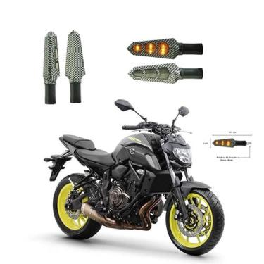 Imagem de KIT 4 Luz Seta Esportiva Pisca Led de Carbono Modelo P03 para Moto XJ6