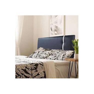 Imagem de Cabeceira Cama Box Dallas Preto Faixa Branca King 195x60 Rbl - Pro Qua