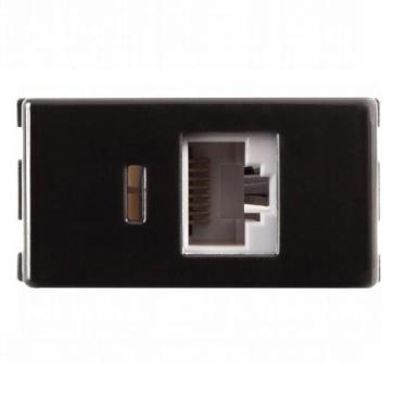 Imagem de Módulo Tomada Rede RJ45 Cat6 Grafite 57215/056 Tramontina