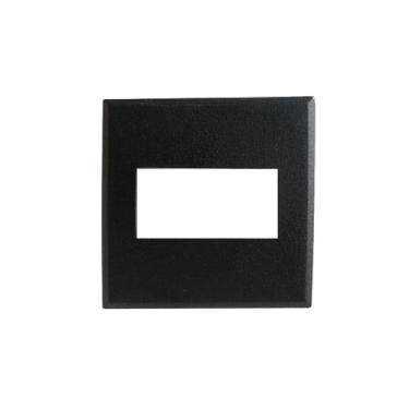 Imagem de Canopla Retangular Tubo Corrimão Guarda Corpo 25x50 Preto - KMP ACESSO